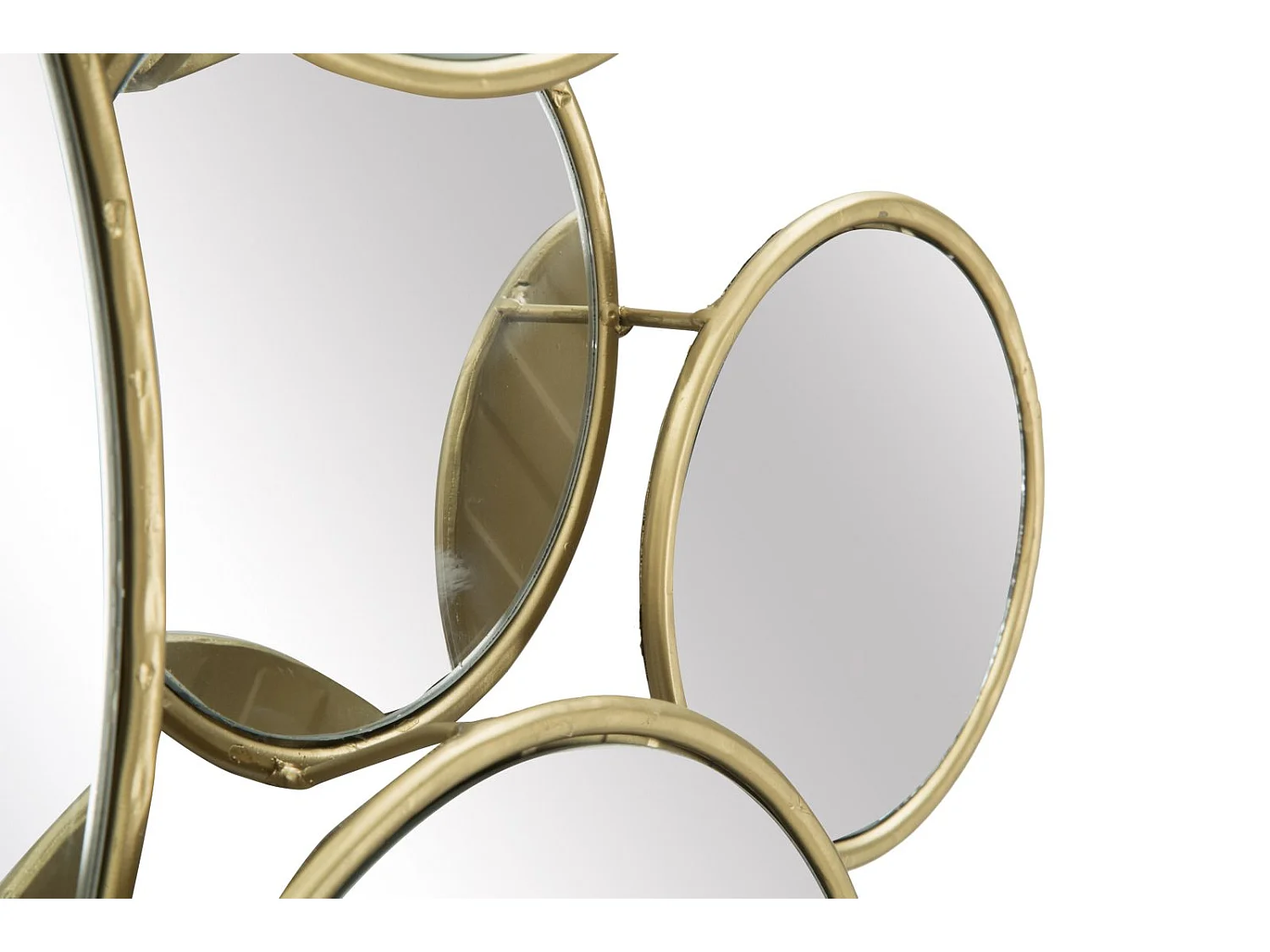 Specchio da parete geometrico in metallo dorato cm 81x7,5x73