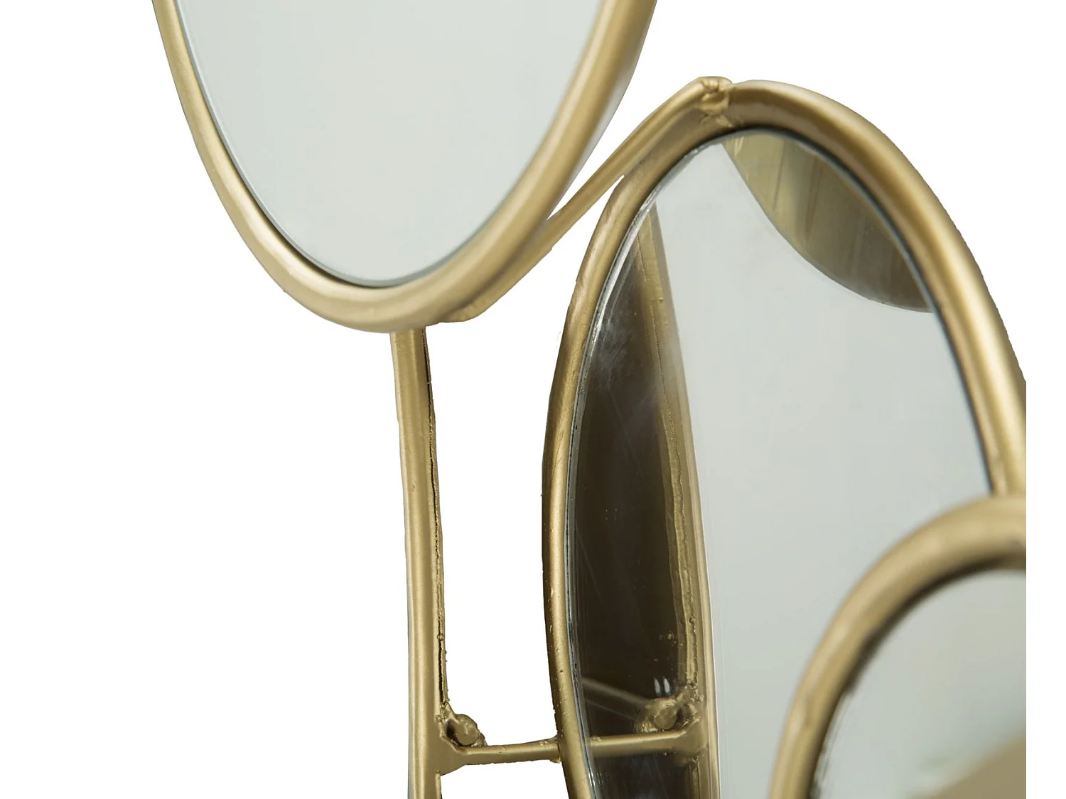 Specchio da parete geometrico in metallo dorato cm 81x7,5x73