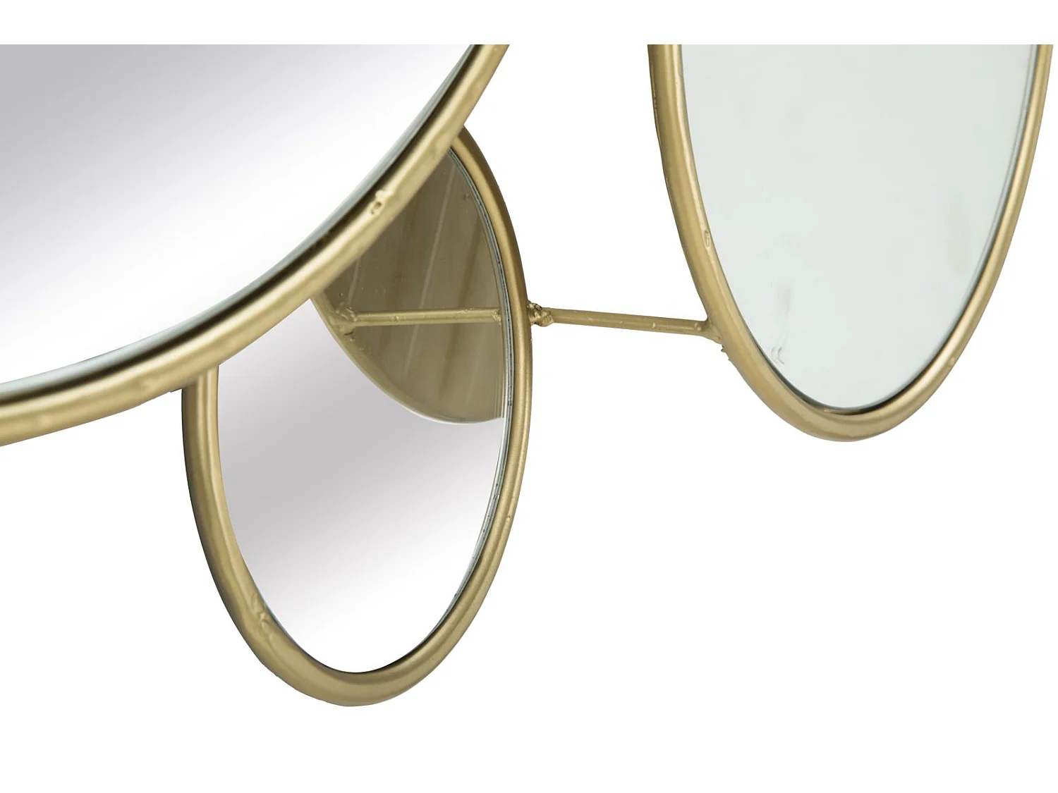 Specchio da parete geometrico in metallo dorato cm 81x7,5x73