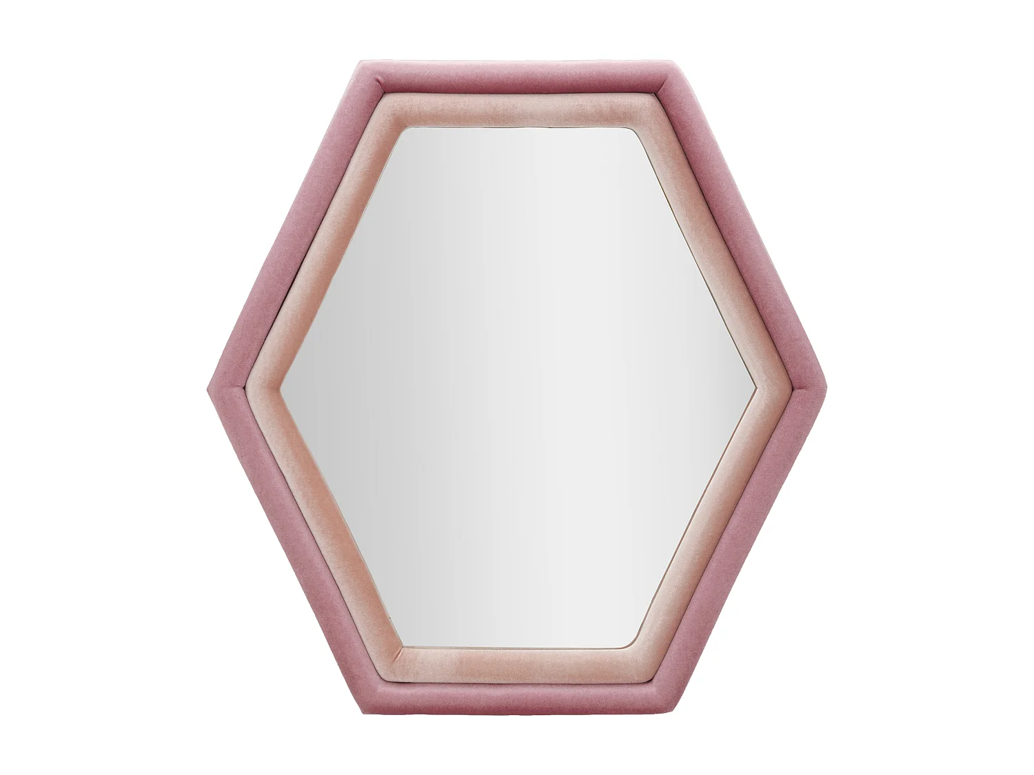 Specchio da parete in velluto rosa cm 75x4x80