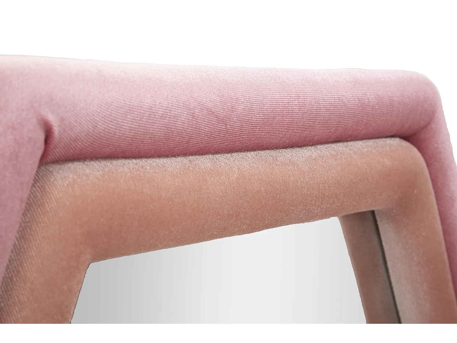 Specchio da parete in velluto rosa cm 75x4x80