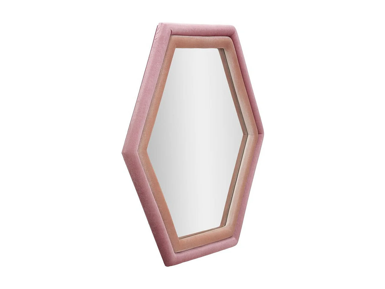 Roze fluwelen wandspiegel 75x4x80 cm