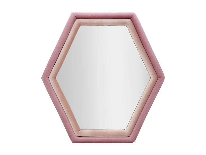 Miroir Mural en Velours "Tony" 80cm Rose