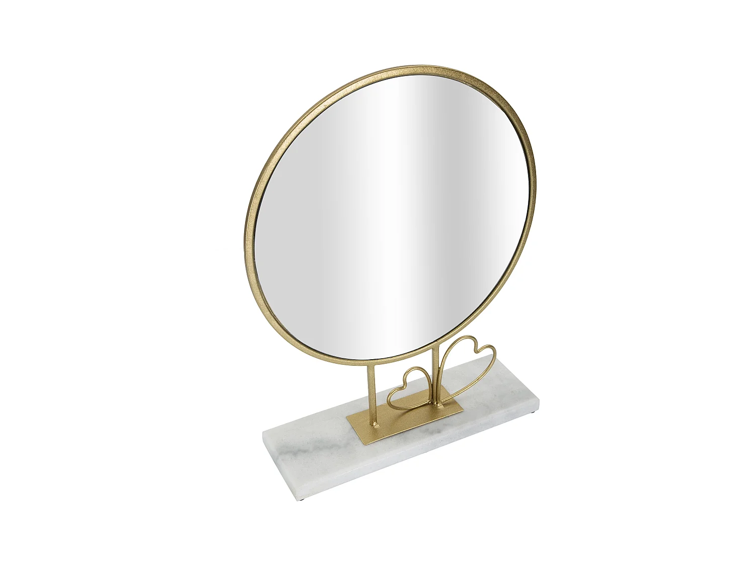 Miroir sur Pied en Marbre "Hearts" 39cm Or