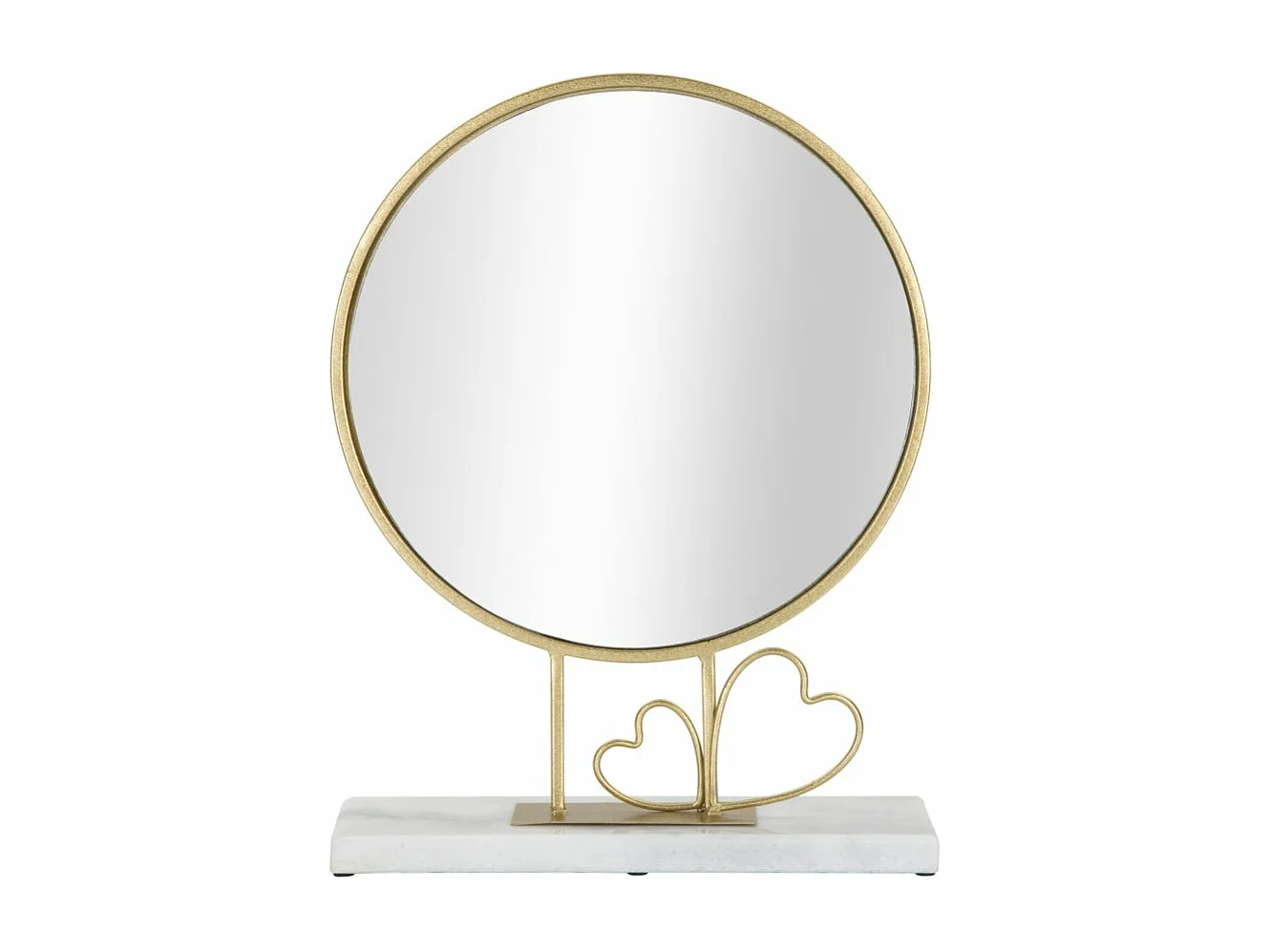 Miroir sur Pied en Marbre "Hearts" 39cm Or