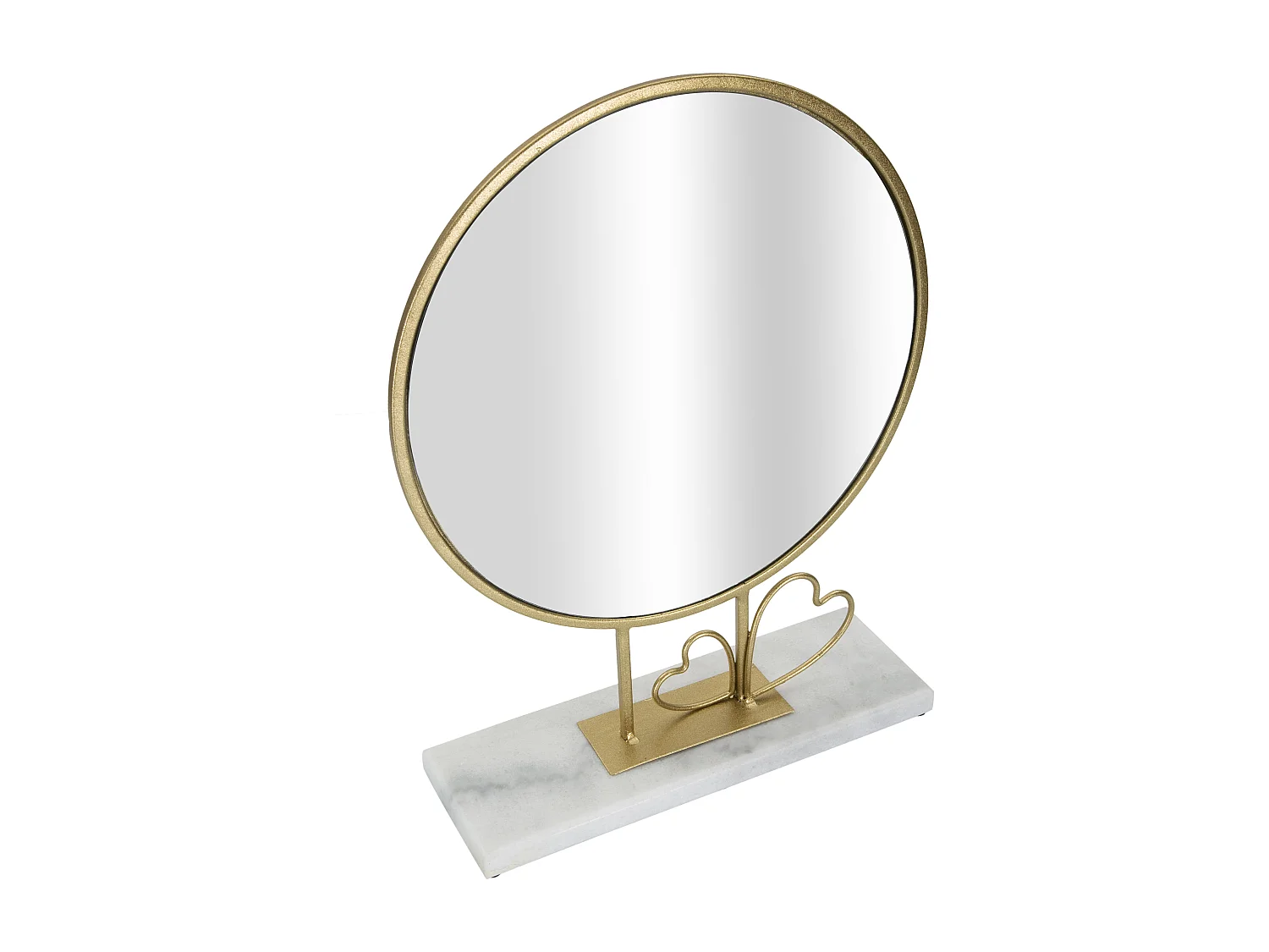 Miroir sur Pied en Marbre "Hearts" 39cm Or