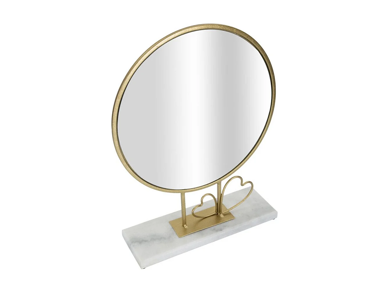 Miroir sur Pied en Marbre "Hearts" 39cm Or