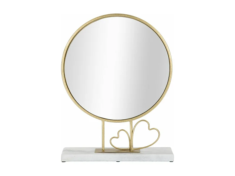 Miroir sur Pied en Marbre "Hearts" 39cm Or