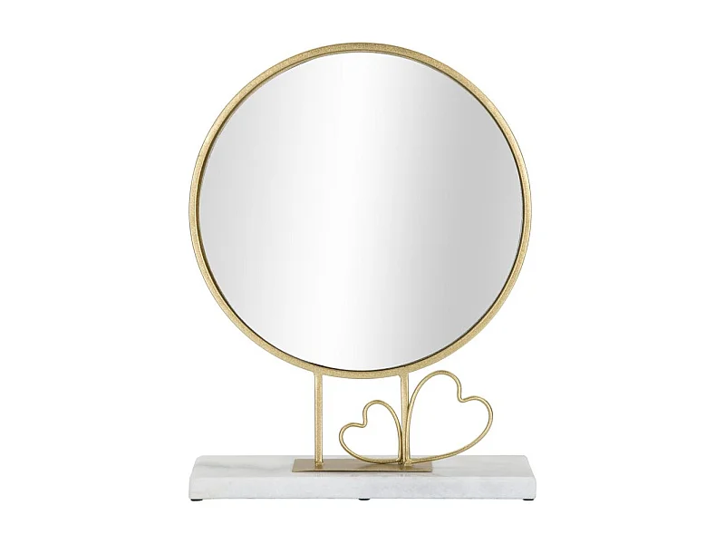 Miroir sur Pied en Marbre "Hearts" 39cm Or