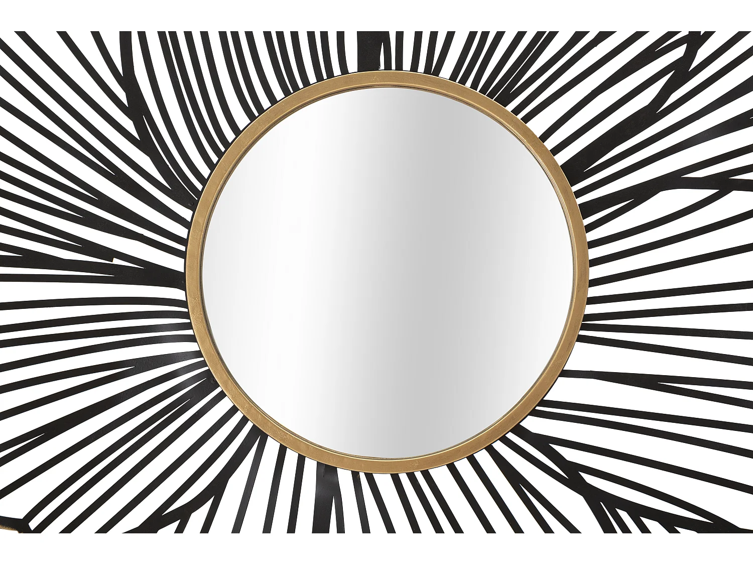 Miroir mural en métal noir et doré 79x6x86,5 cm