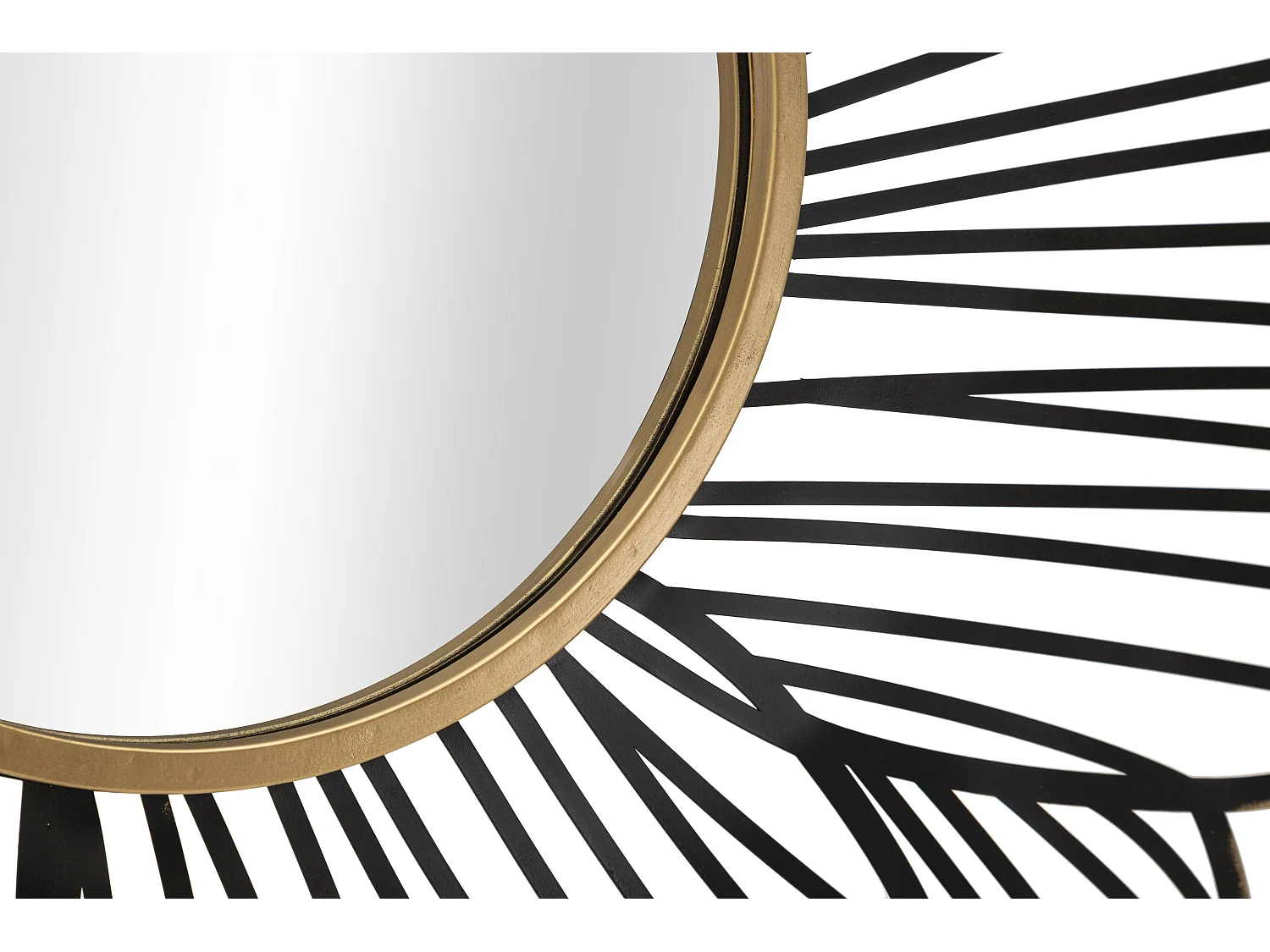 Miroir mural en métal noir et doré 79x6x86,5 cm