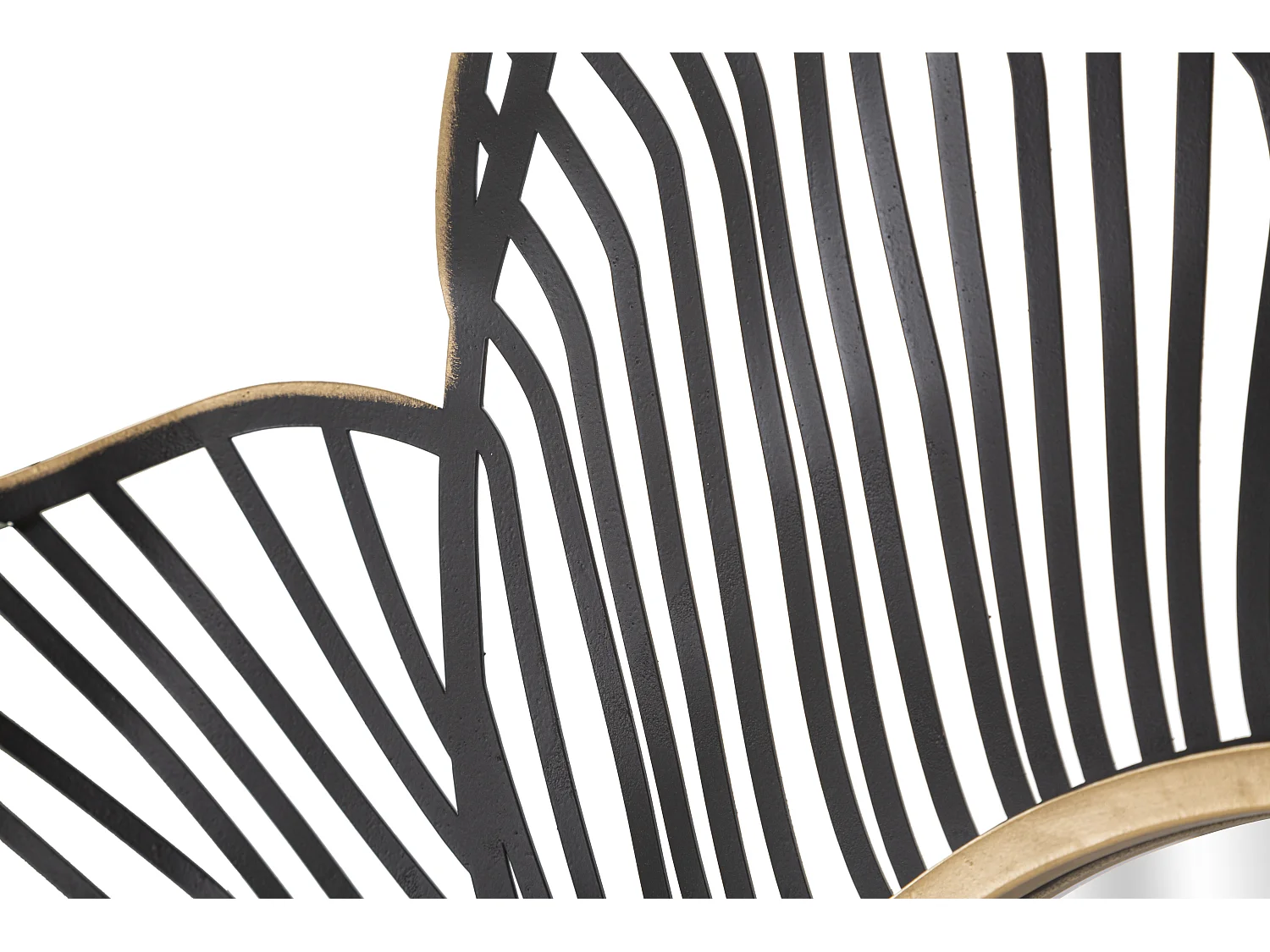 Specchio da parete in metallo nero e dorato cm 79x6x86,5