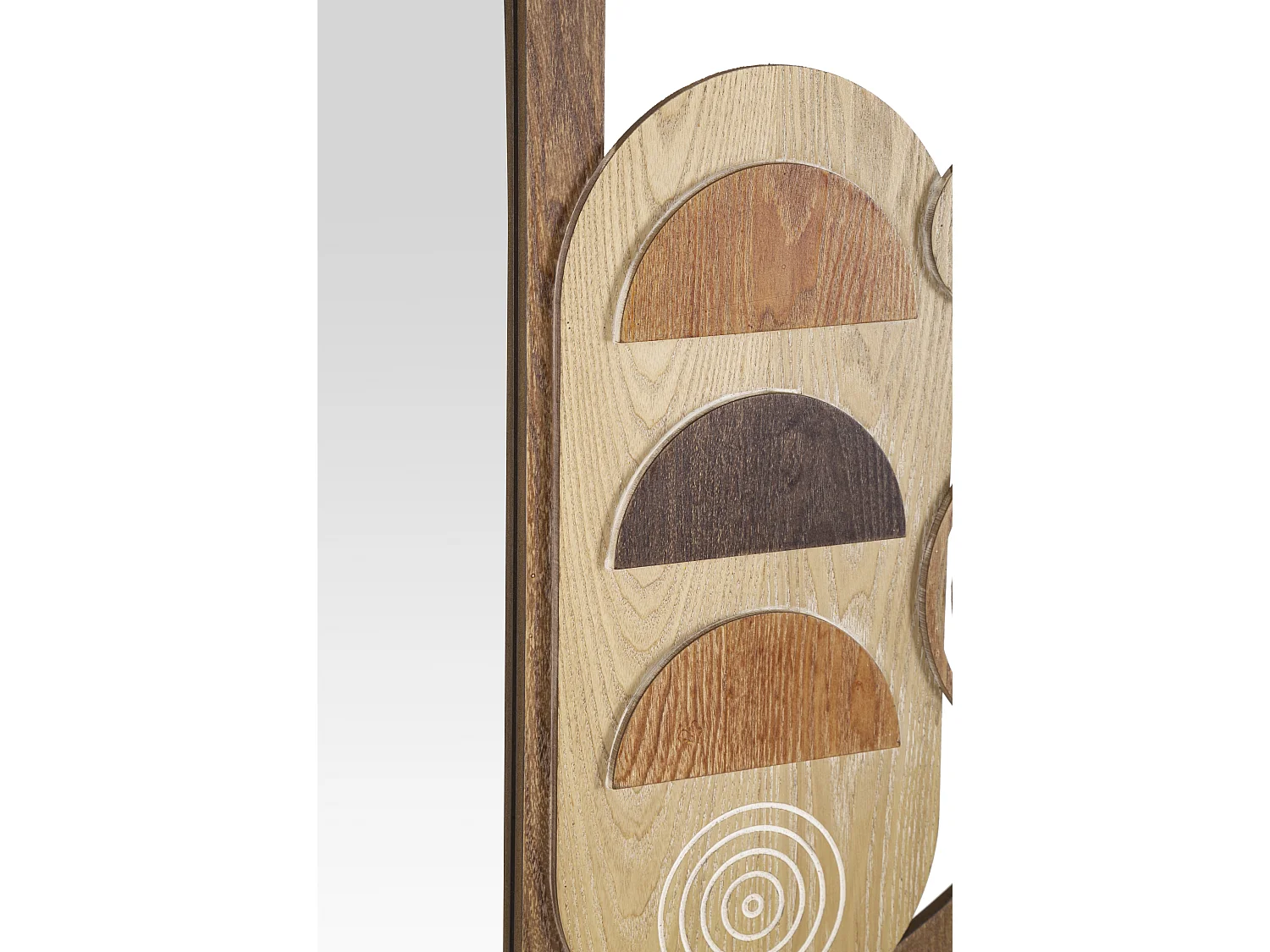 Specchio da parete in legno marrone Ø cm 80x3