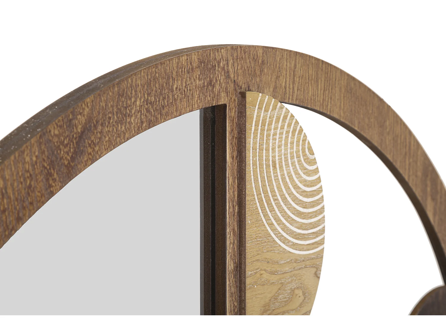 Specchio da parete in legno marrone Ø cm 80x3