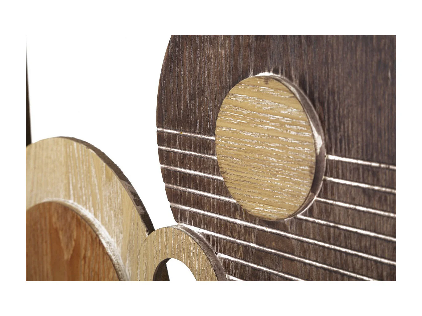 Bruine houten wandspiegel Ø 80x3 cm