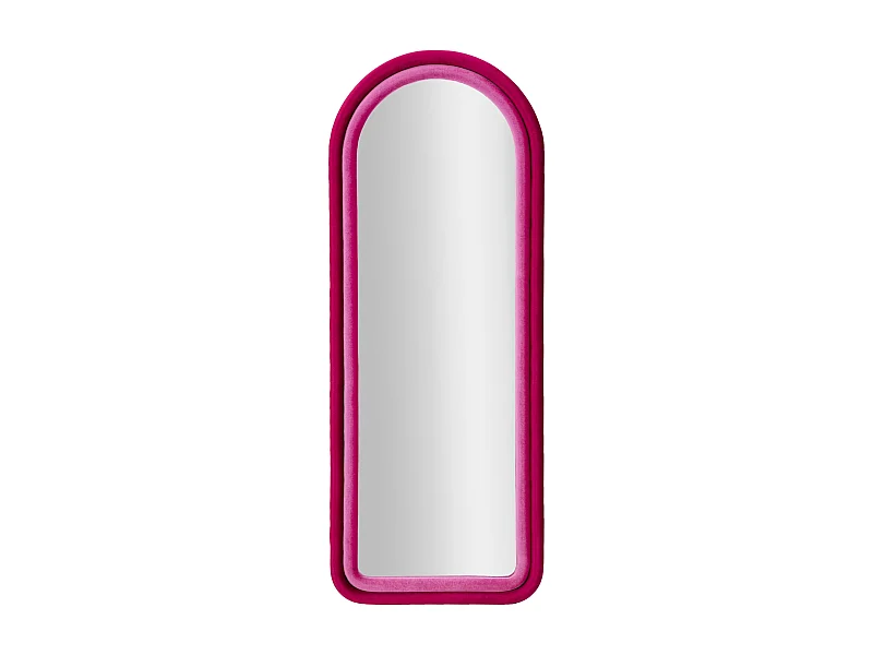 Specchio da parete in velluto rosa cm 60x4x160