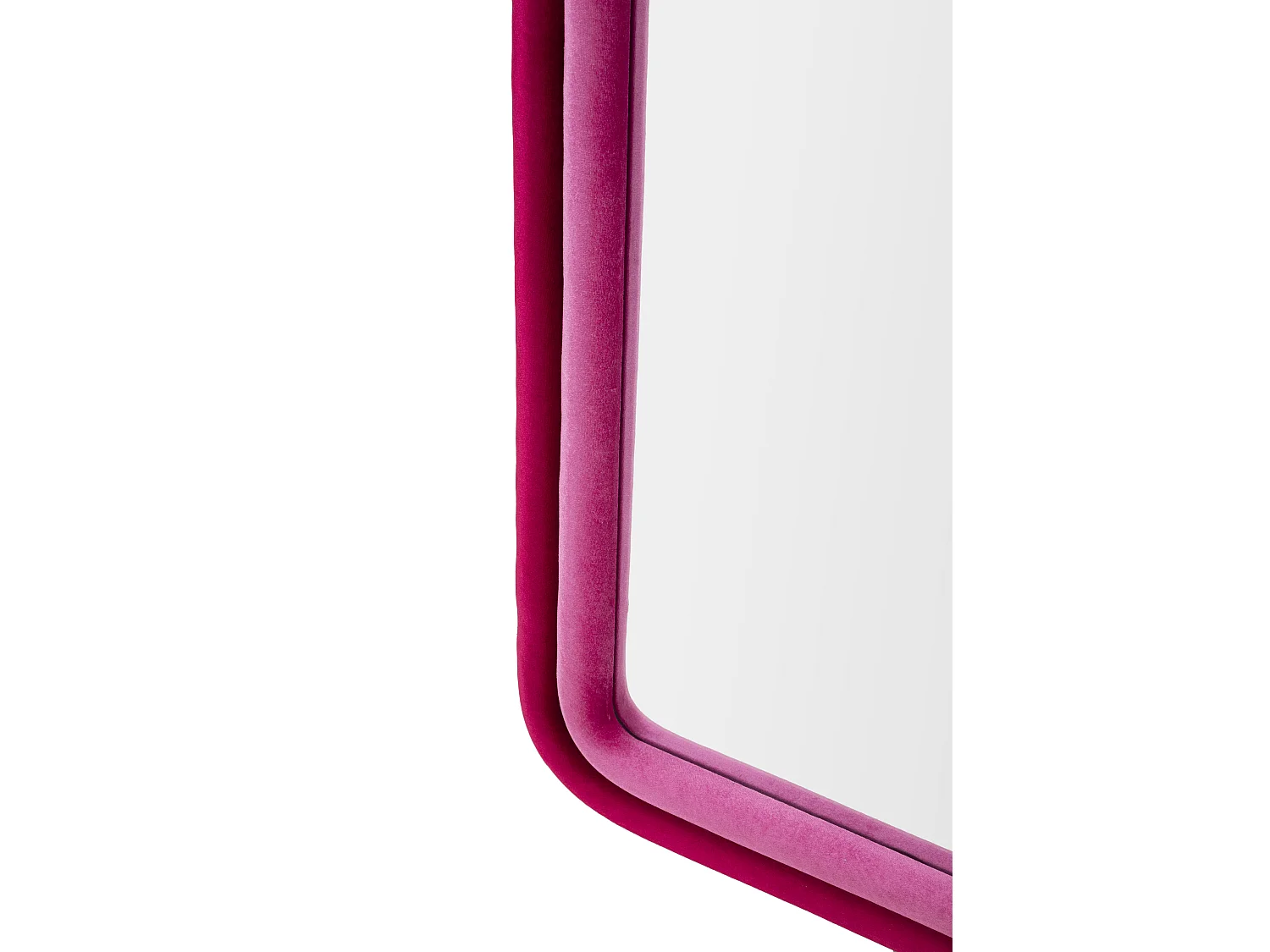 Specchio da parete in velluto rosa cm 60x4x160