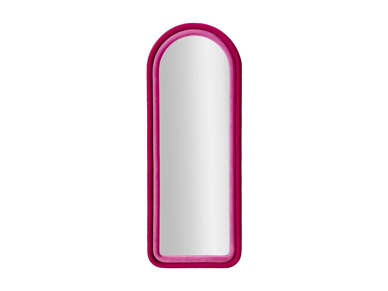 Wandspiegel mit gebogenem Stoffrahmen 160x60x4 cm Cloe - Fucsia