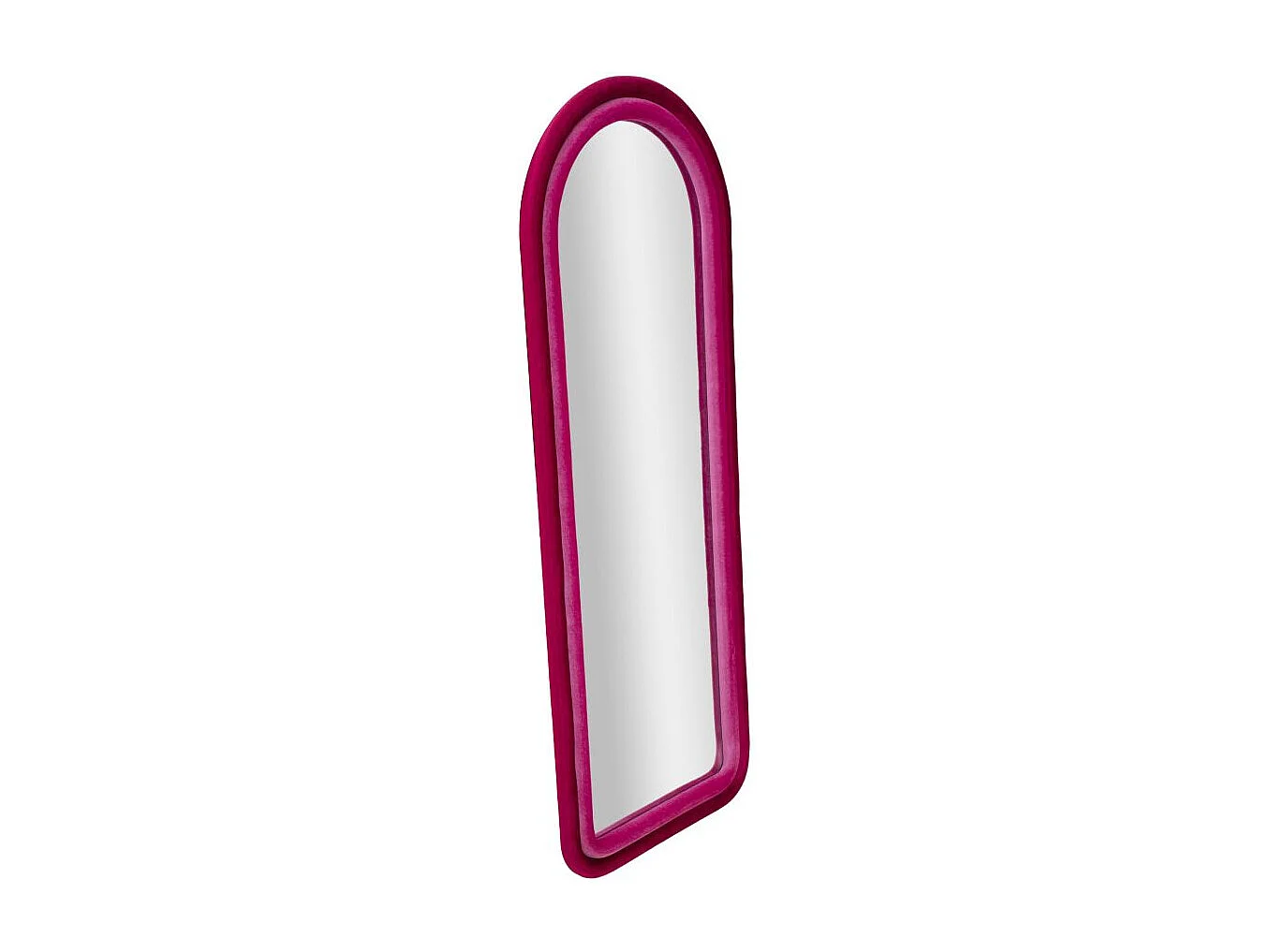 Wandspiegel mit gebogenem Stoffrahmen 160x60x4 cm Cloe - Fucsia
