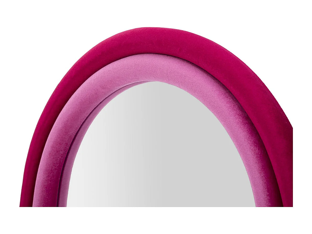 Wandspiegel mit gebogenem Stoffrahmen 160x60x4 cm Cloe - Fucsia