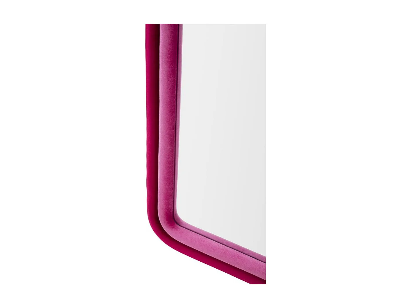Wandspiegel mit gebogenem Stoffrahmen 160x60x4 cm Cloe - Fucsia