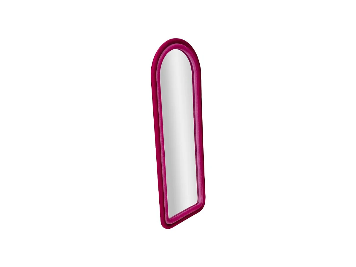 Specchio da parete in velluto rosa cm 60x4x160