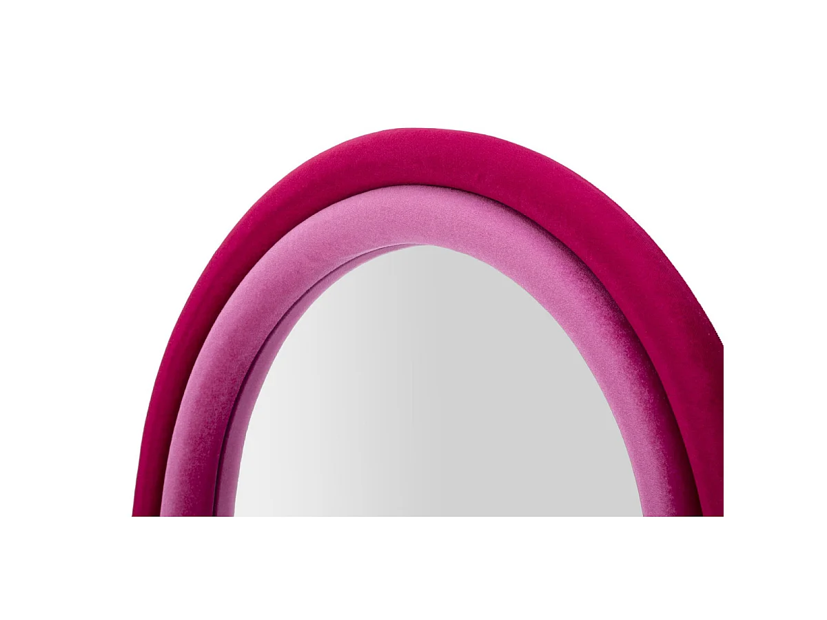 Specchio da parete in velluto rosa cm 60x4x160