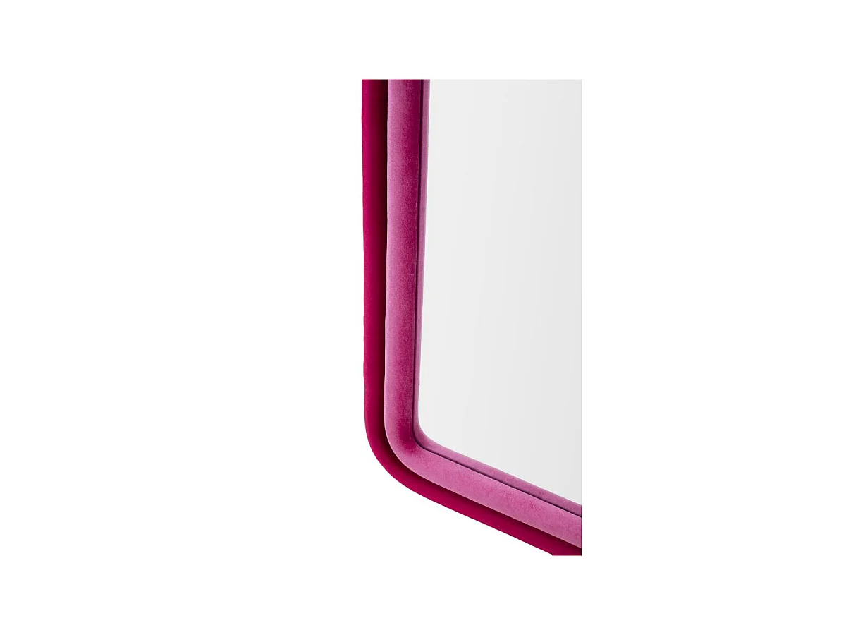 Specchio da parete in velluto rosa cm 60x4x160