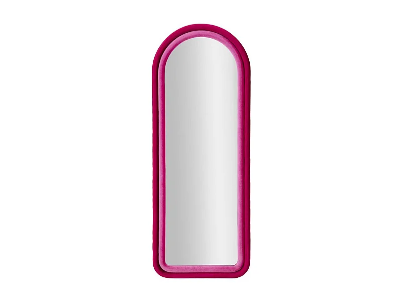 Espejo de pared con marco arqueado de tela 160x60x4 cm Cloe - Fucsia