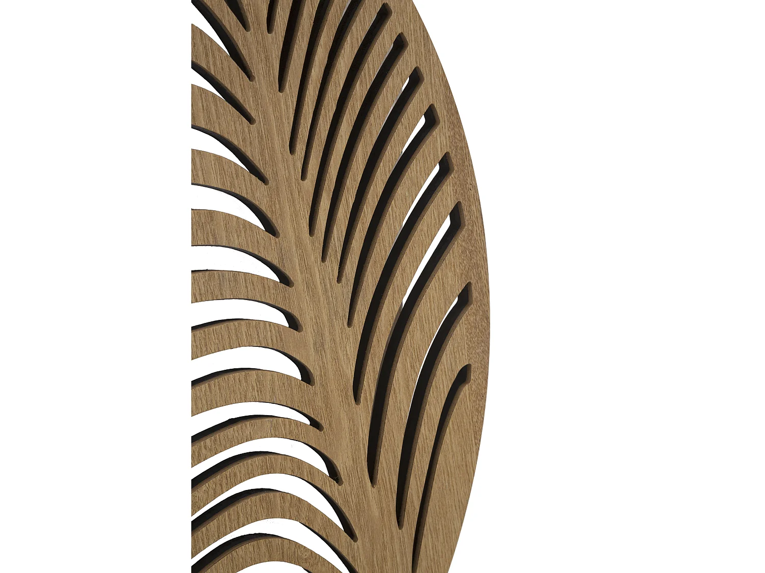 Specchio rotondo da parete in legno marrone con foglia Ø cm 60x1,5