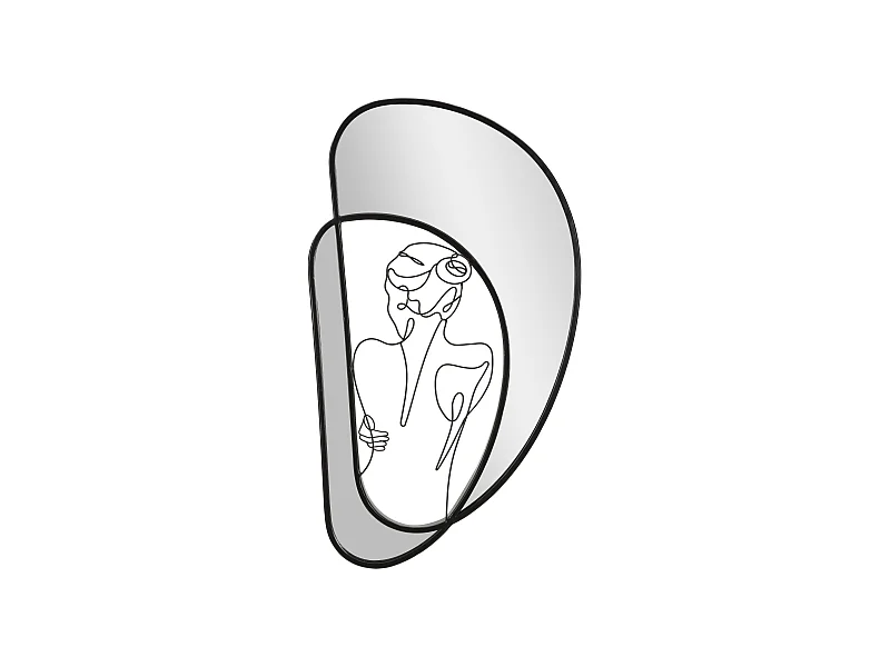 Miroir Mural Design "Nudity" 70cm Noir