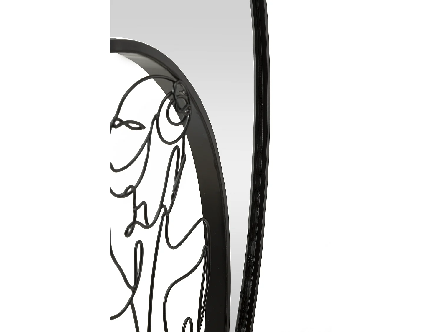 Miroir Mural Design "Nudity" 70cm Noir