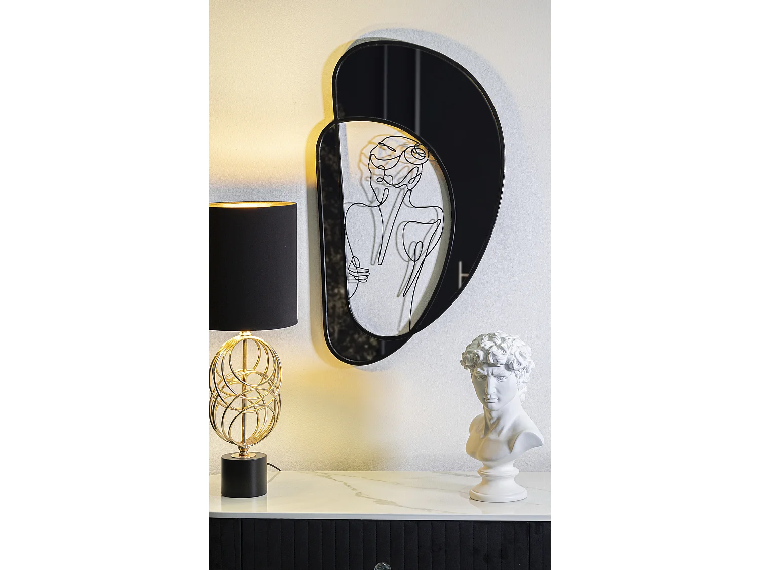Miroir Mural Design "Nudity" 70cm Noir