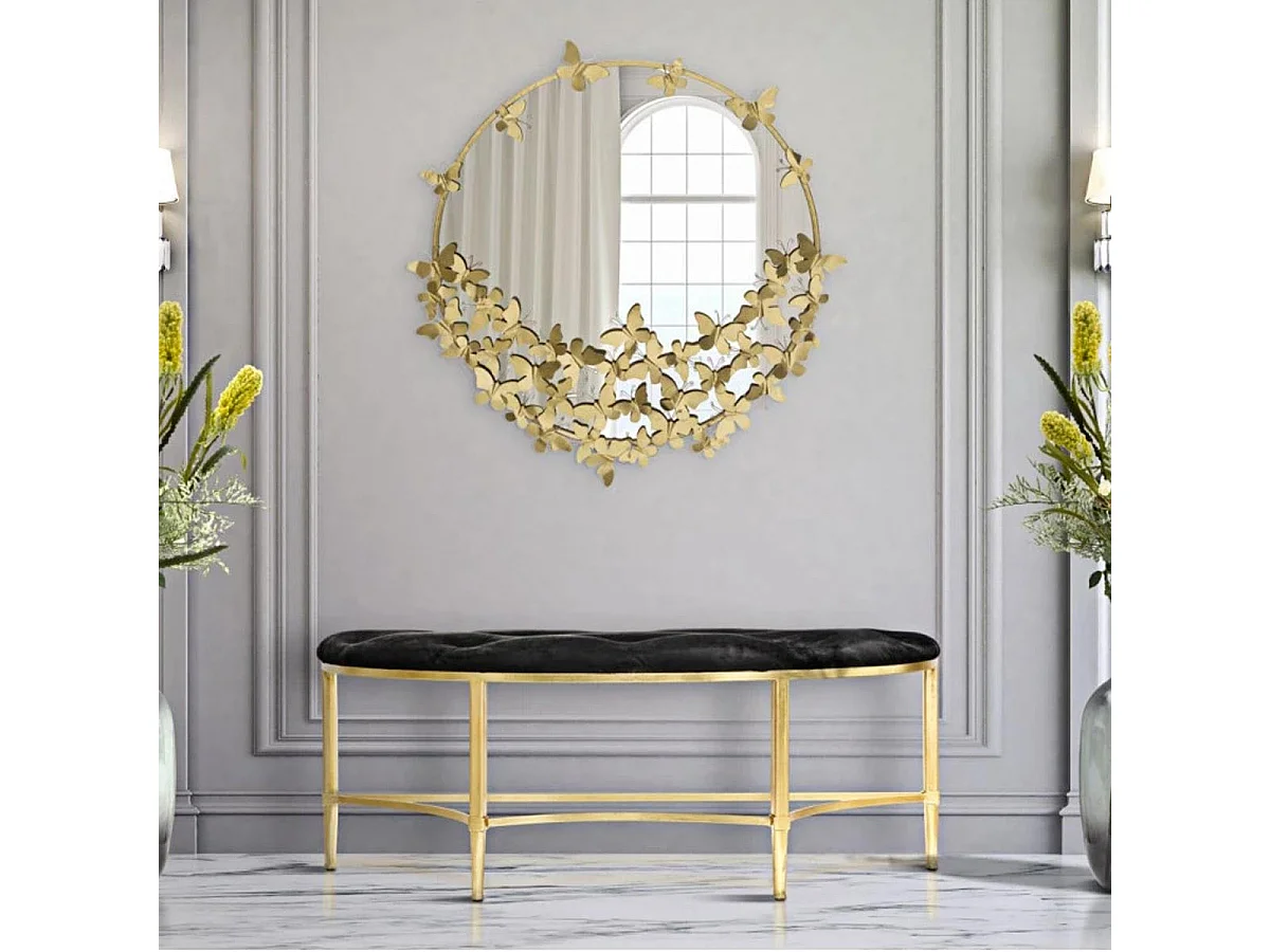 Miroir Mural Design "Butterfly" 94cm Or