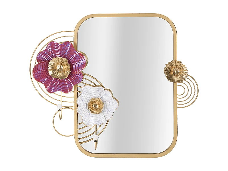 Miroir Mural Avec 2 Crochets "Lovis" 75cm Multicolore