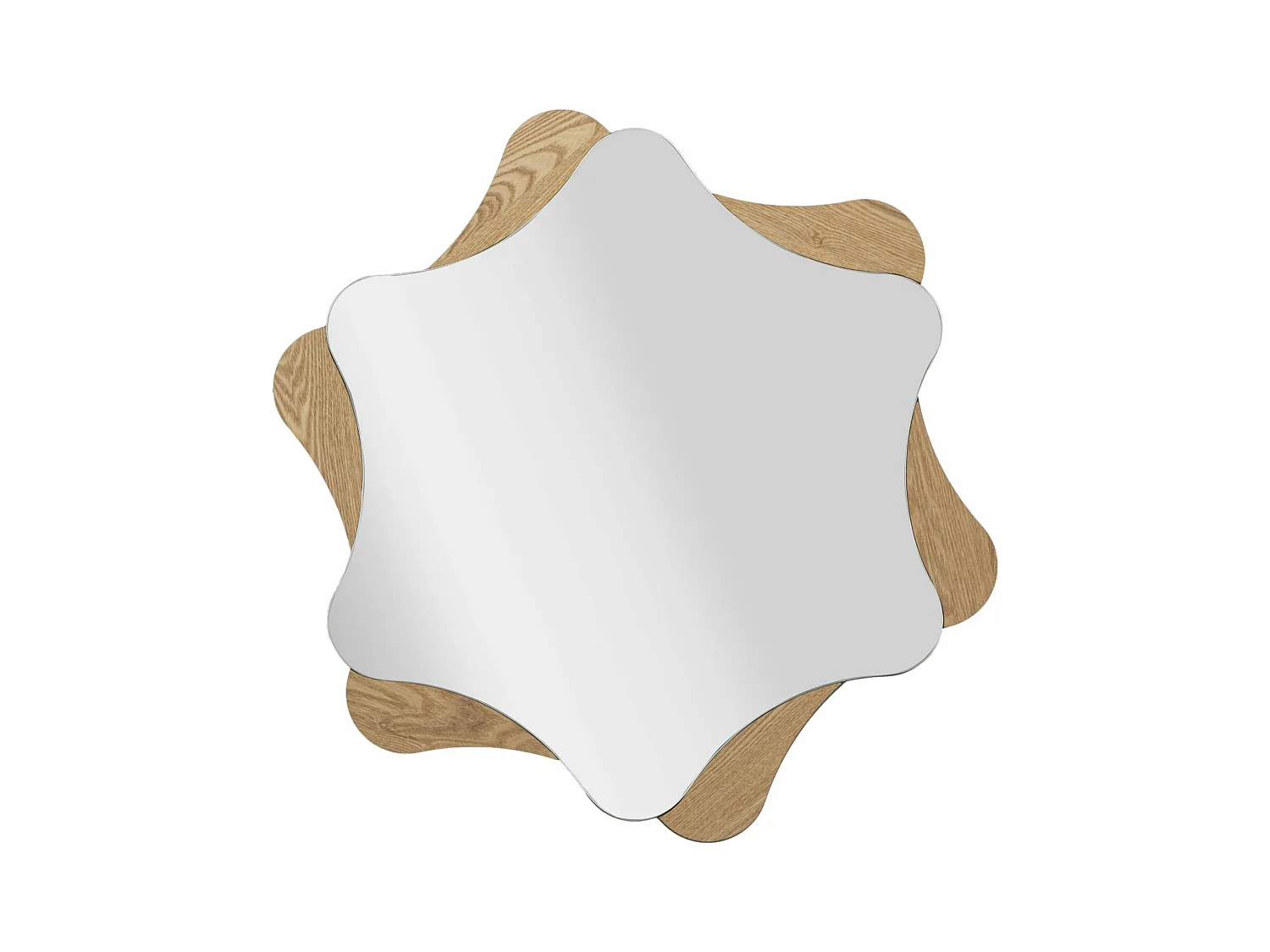 Miroir Mural star - Design Étoile en Bois Élégant, Ø 80 x 1 cm