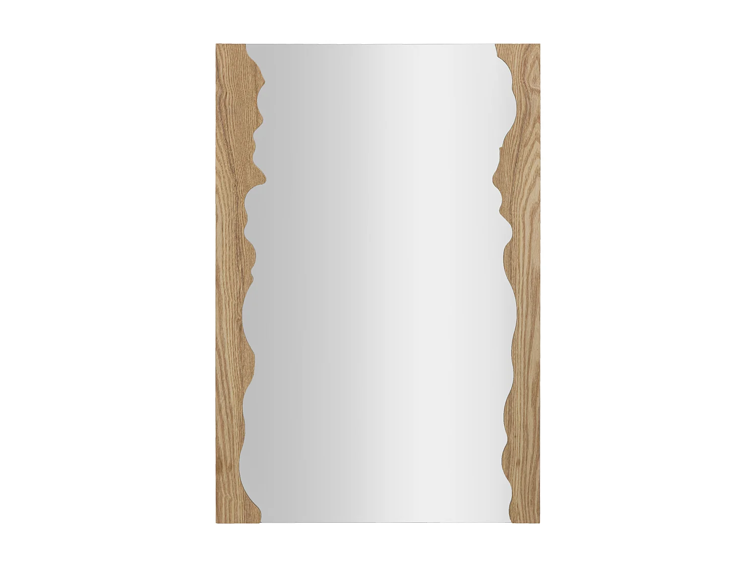 Specchio da parete in legno marrone con onde cm 60x1,5x90