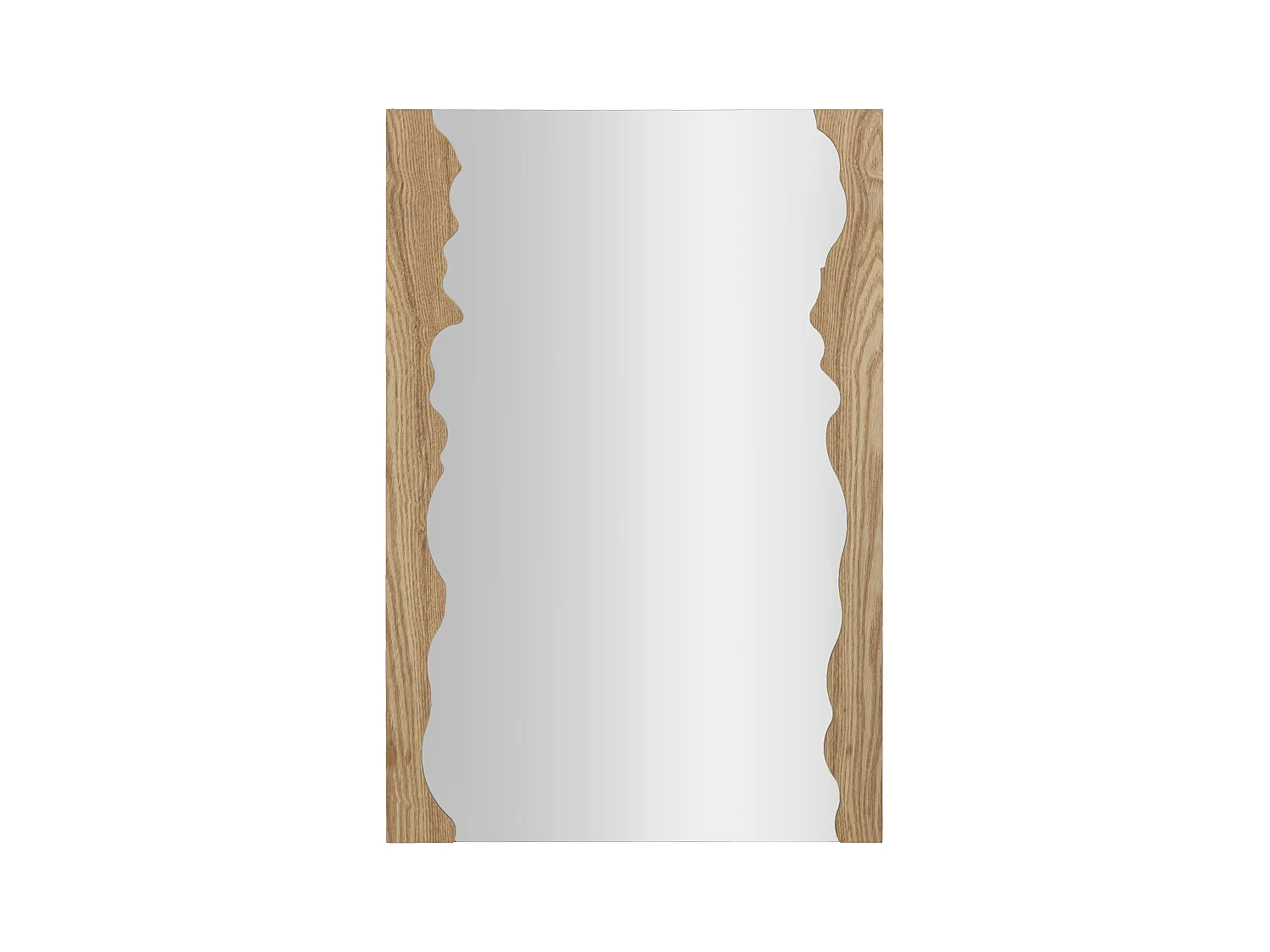 Miroir Mural shape - Cadre Rectangulaire avec Décorations Ondulées en Bois, 60 x 1,5 x 90 cm