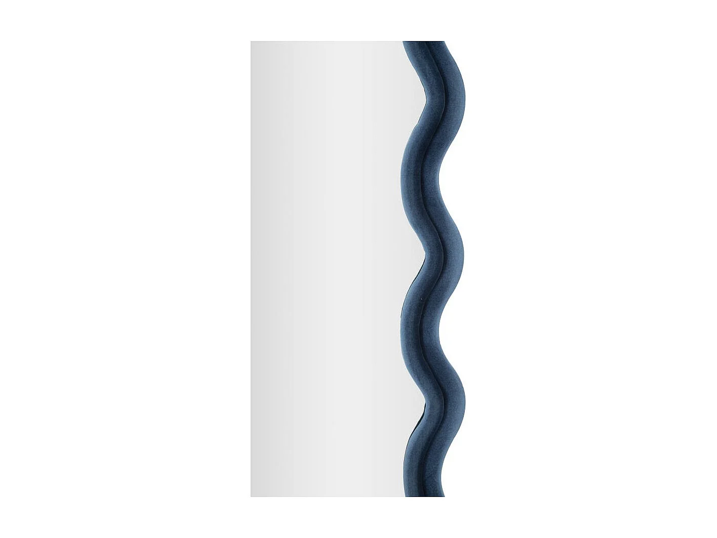 Emily Wand- oder Standspiegel mit wellenförmigem Design aus Samt 60x160 cm - Blau