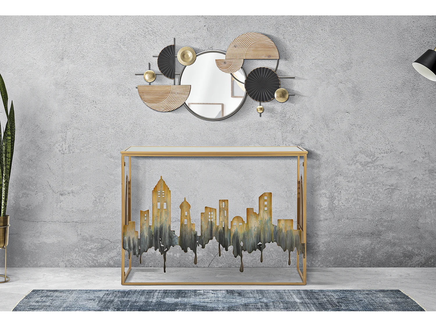 Miroir Mural Déco "Abstract" 90cm Multicolore