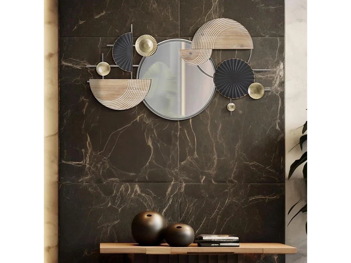 Miroir Mural Déco "Abstract" 90cm Multicolore