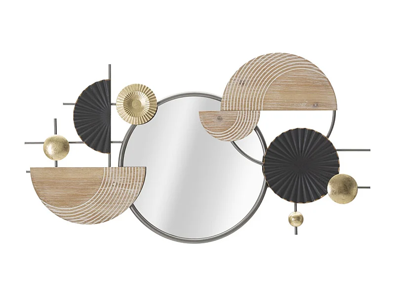 Miroir Mural Déco "Abstract" 90cm Multicolore