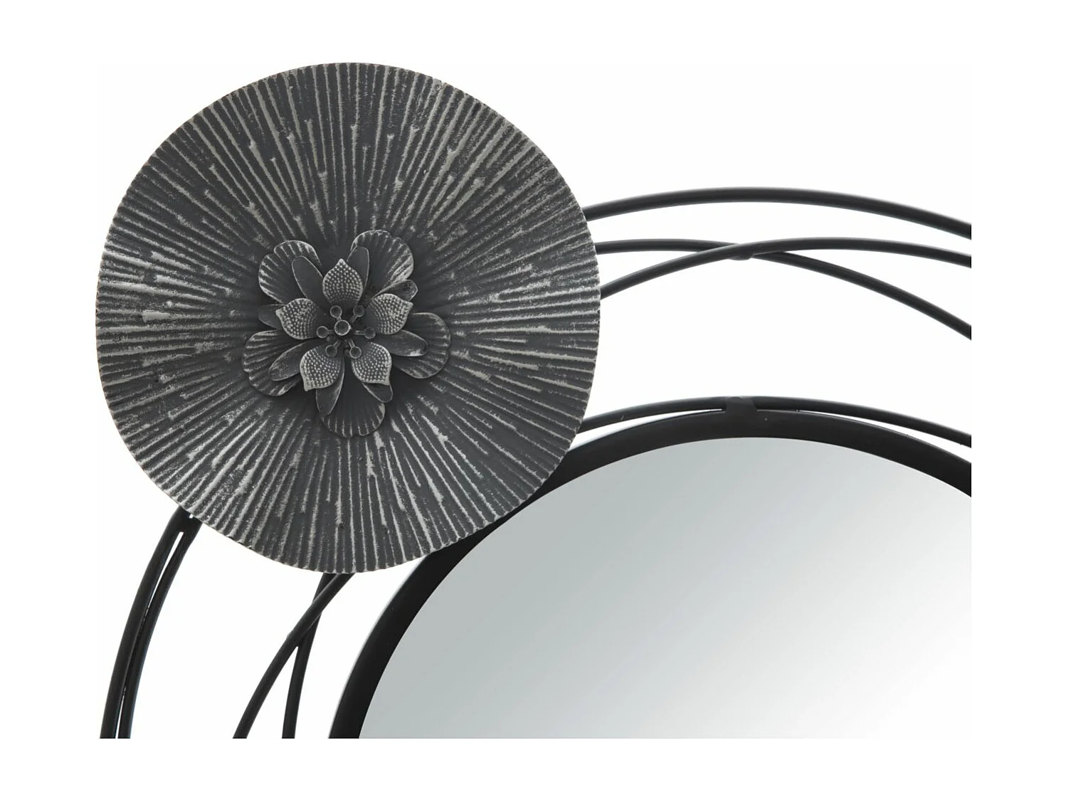 Pannello decorativo 3D in metallo grigio e specchi cm 117x5,5x49