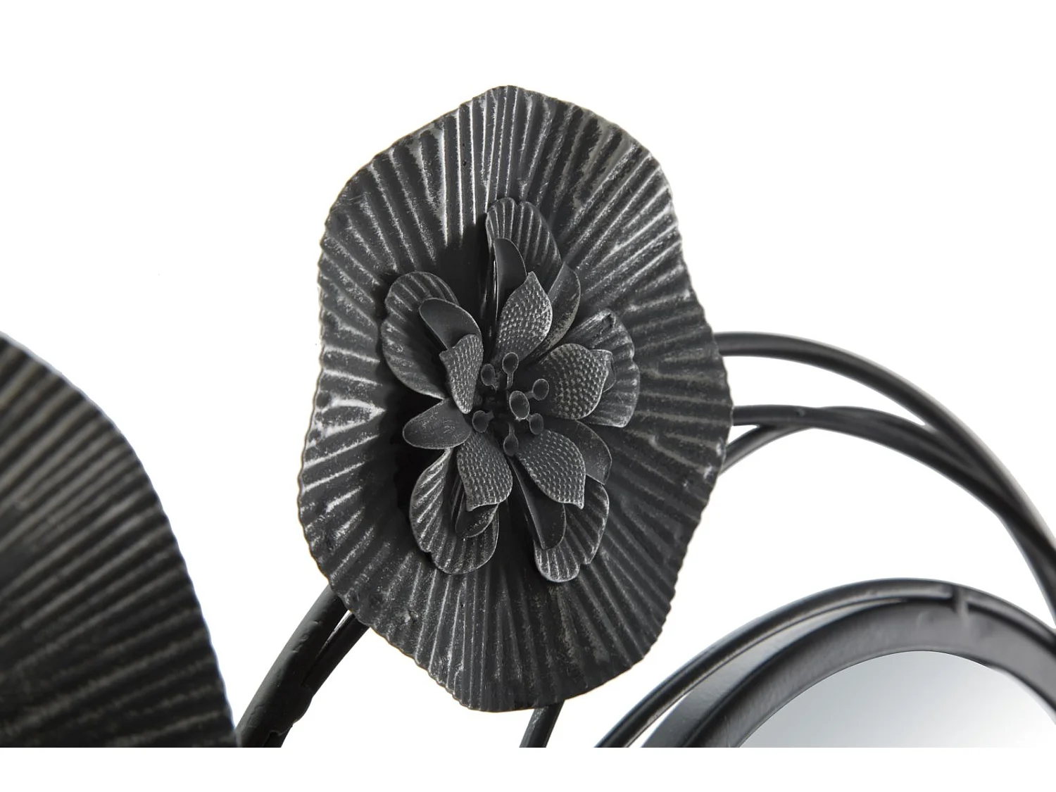 Décoration Murale 4 Miroirs "Ronds" 117cm Noir & Gris