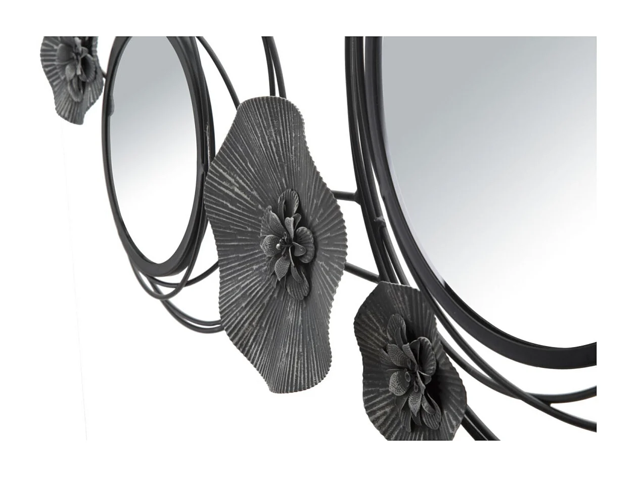 3D decoratief paneel in grijs metaal en spiegels 117x5,5x49 cm