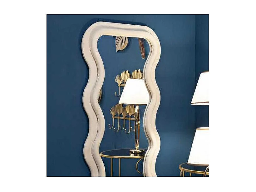 Miroir Mural en Velours "Emily" 160cm Crème