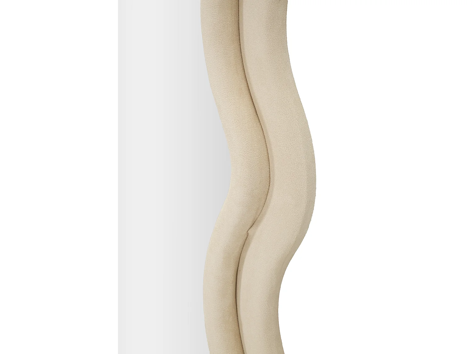 Espejo de pared o de pie diseño ondulado en terciopelo 60x160cm Emily - Crema
