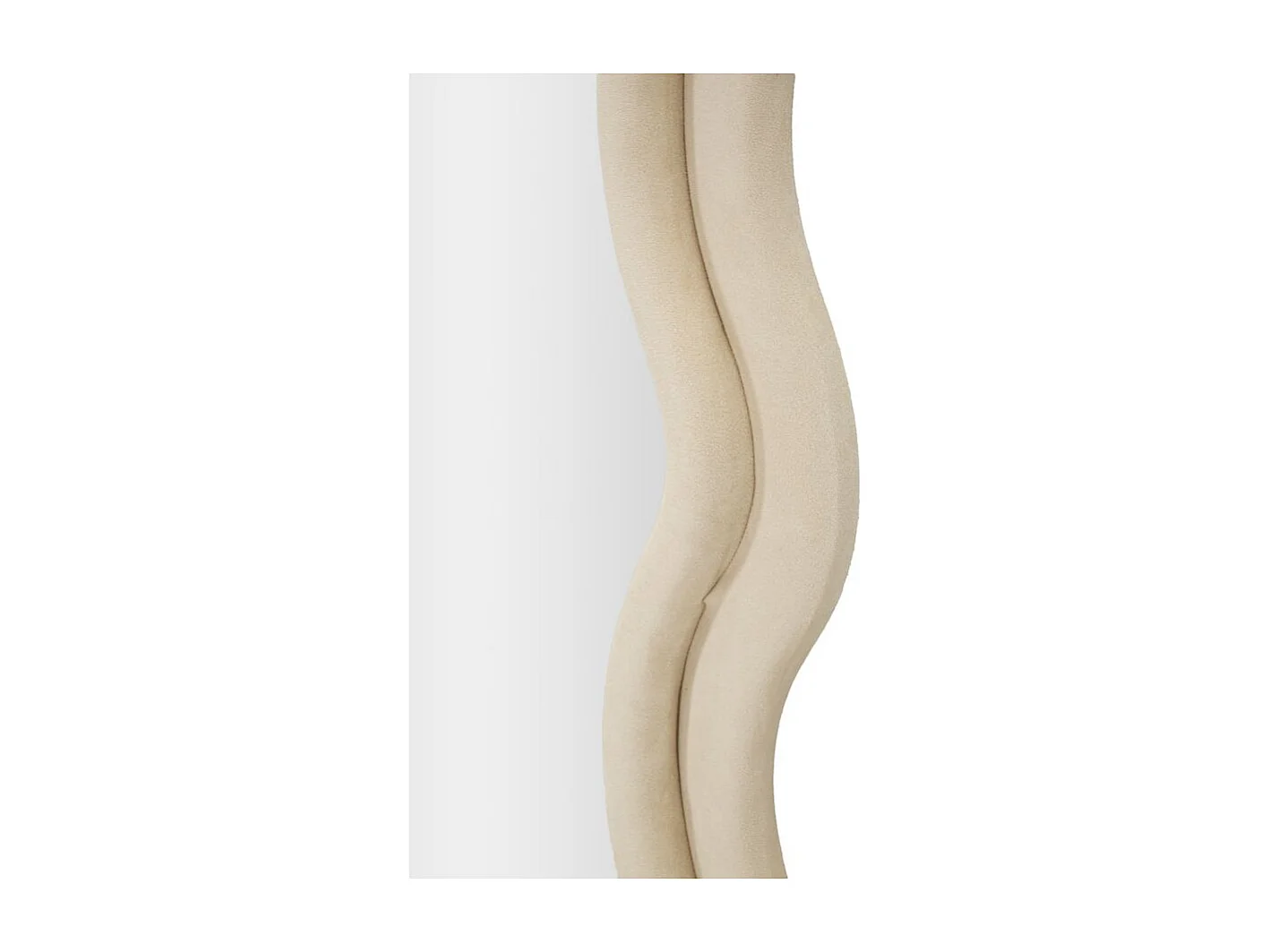 Specchio da parete in velluto beige cm 60x6x160