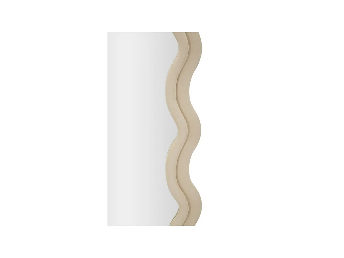 Beige fluwelen wandspiegel 60x6x160 cm