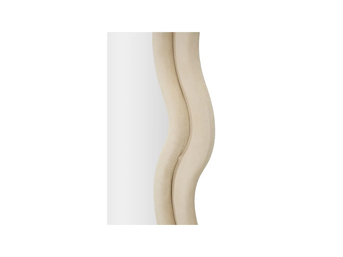Beige fluwelen wandspiegel 60x6x160 cm